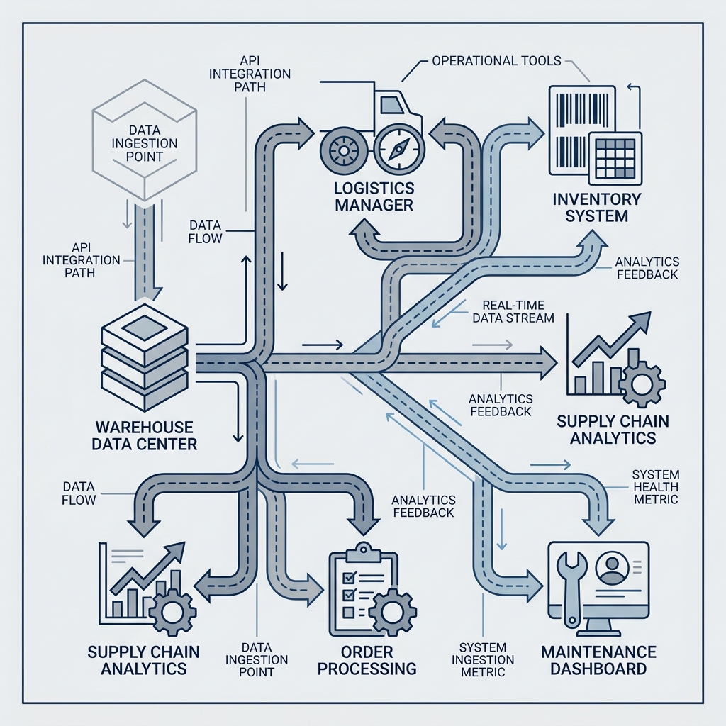 System architecture diagram of data pipeline connections