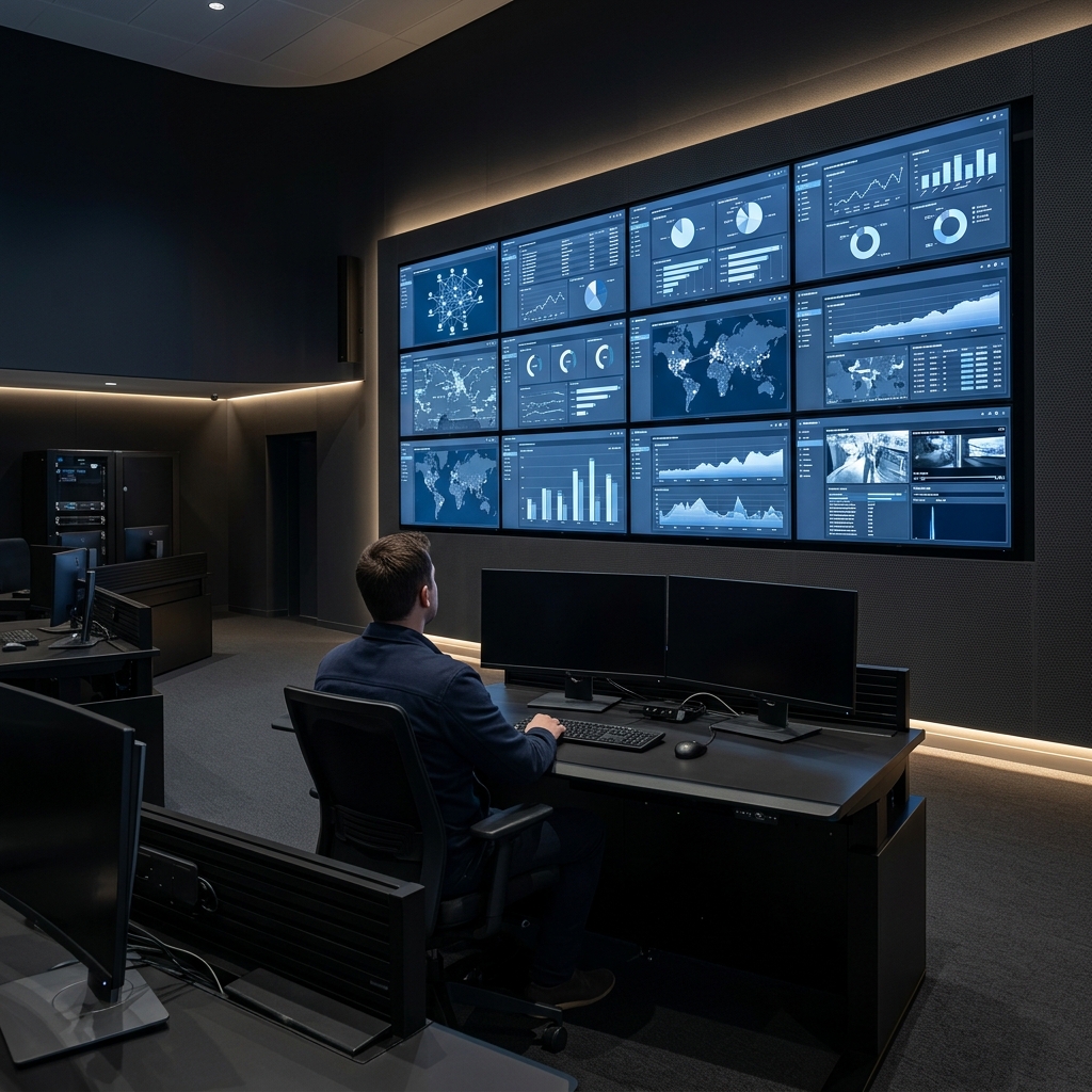 Control room monitoring real-time analytics streams