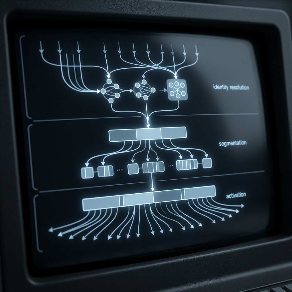 Terminal display of layered CDP architecture pipeline