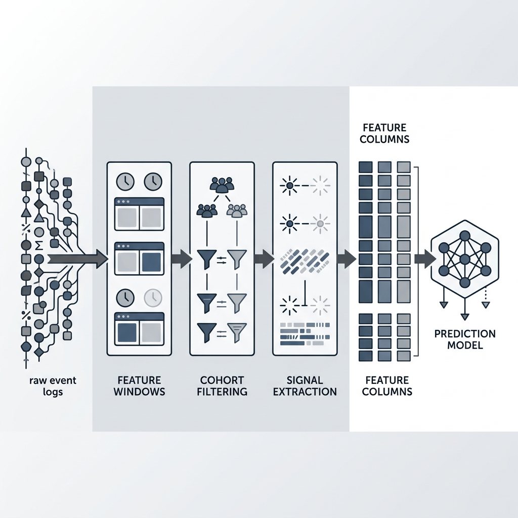 End-to-end churn feature engineering pipeline architecture