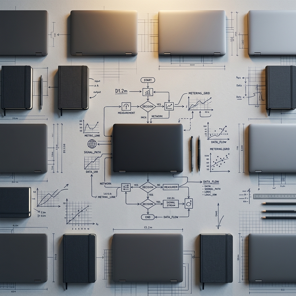 Organized workspace with analytics planning materials