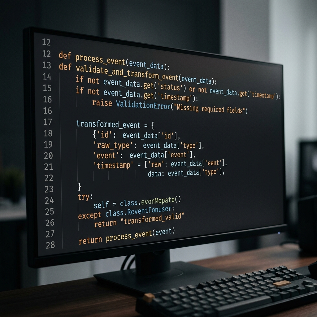 Event validation code displayed on dark terminal screen