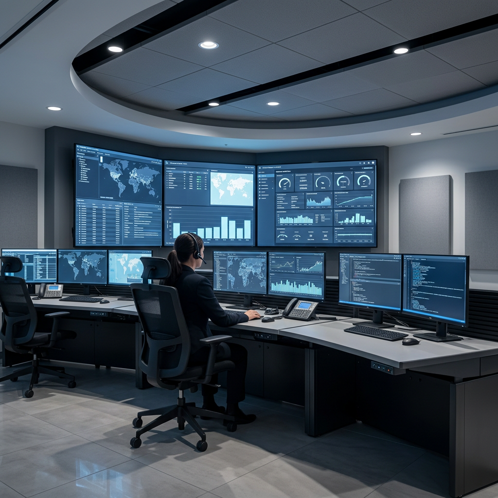 Control room view monitoring multiple data streams