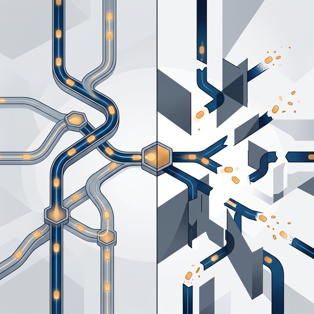 Data pipeline showing blocking and fragmentation