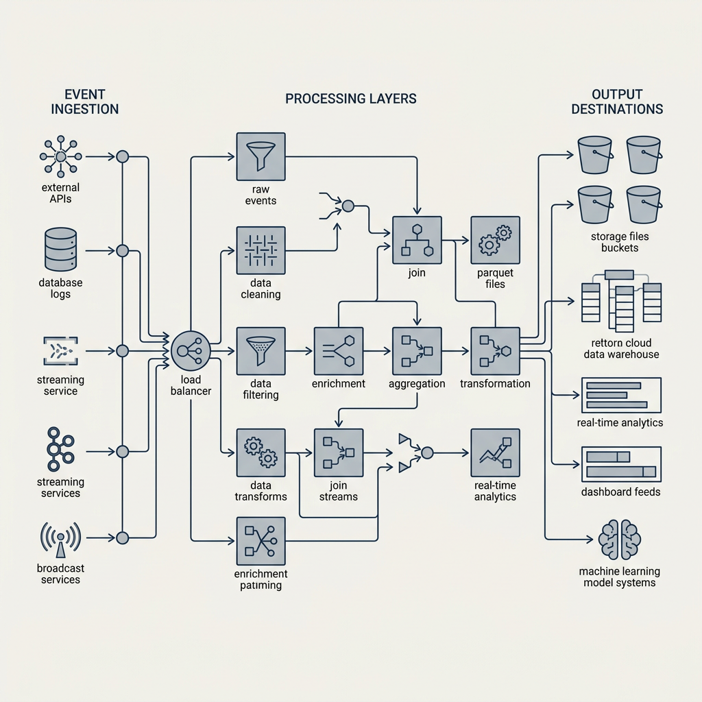 Data pipeline architecture flowchart blueprint