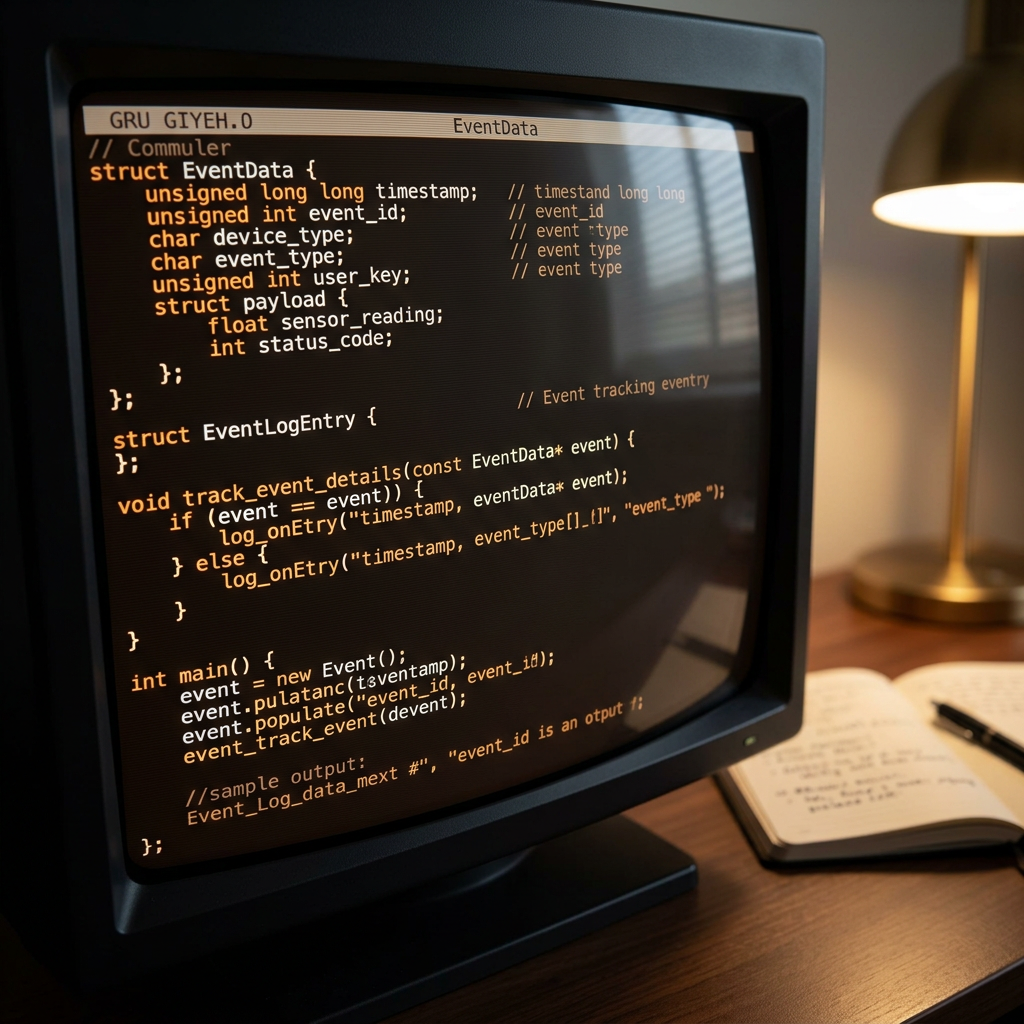 Event tracking code structure on terminal display