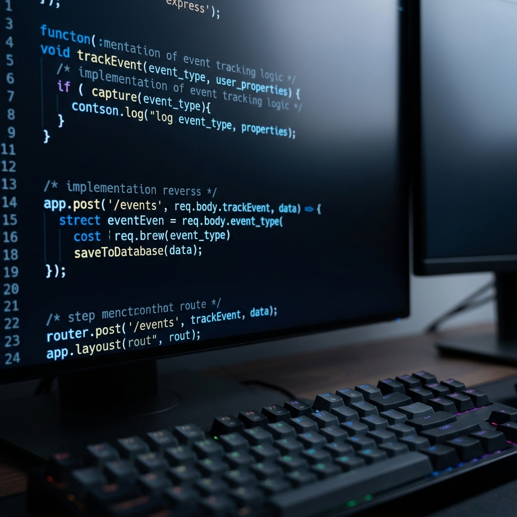 Server-side event tracking code on terminal screen