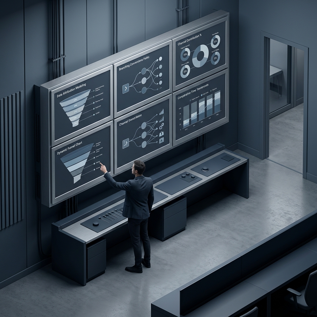 Analytics control room monitoring attribution model outputs