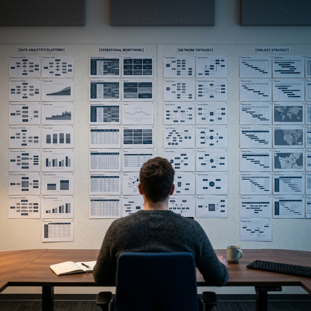 Product analyst reviewing metric dashboard layouts