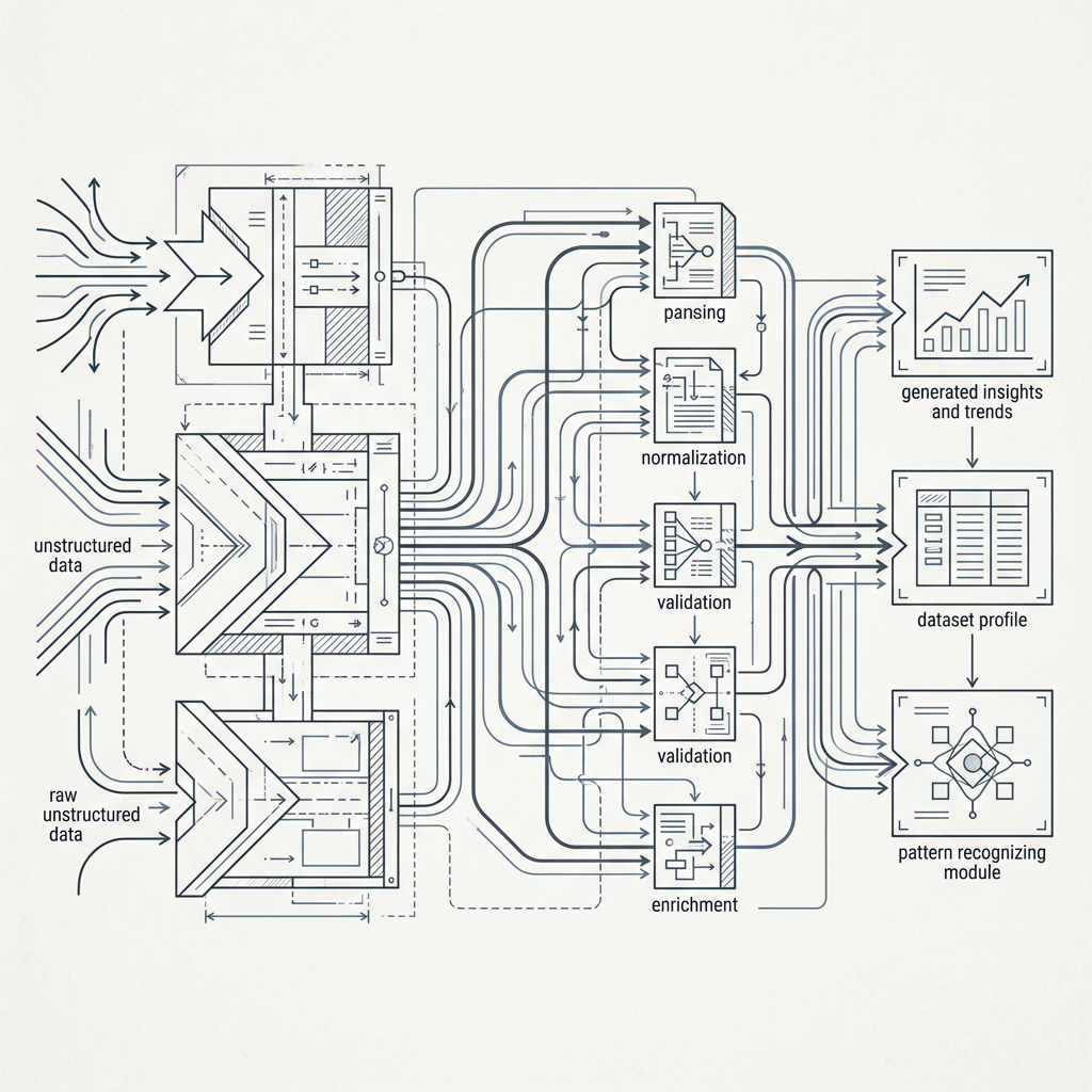 Data pipeline architecture diagram visualization