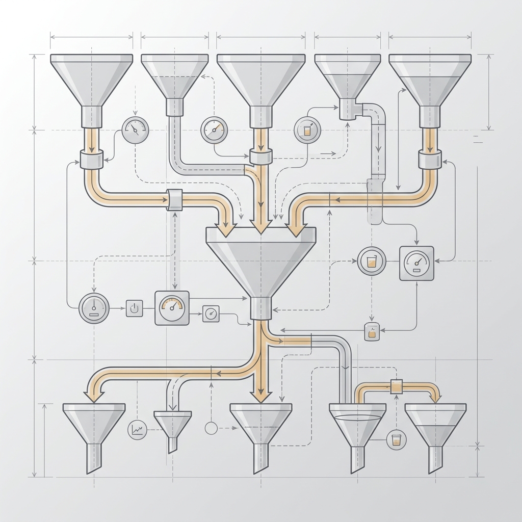 Schematic diagram of SaaS funnel benchmarking architecture