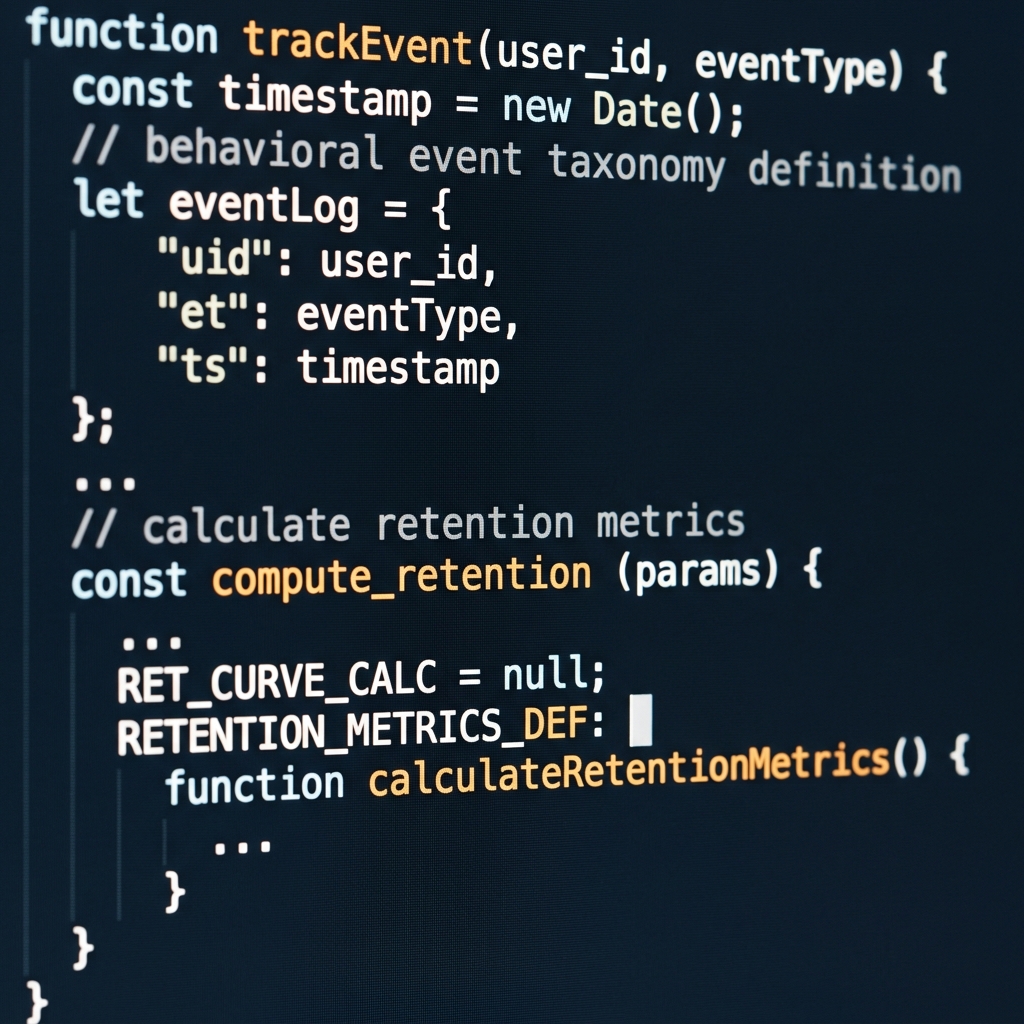 Event tracking code displayed on terminal screen
