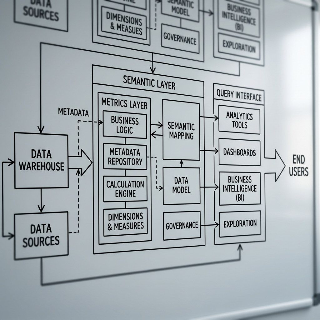 Technical diagram of semantic layer architecture blueprint