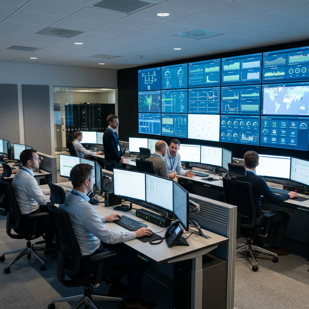 Data operations control room monitoring tracking systems