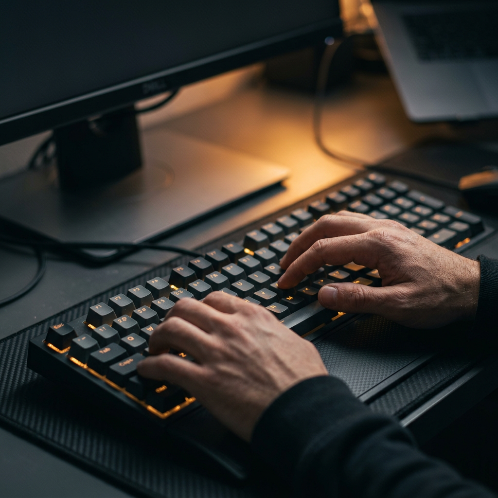 Close-up of developer implementing server-side tracking code