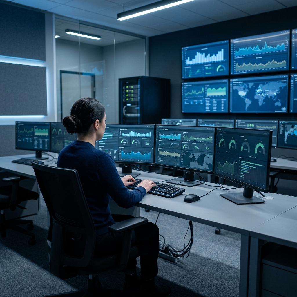 Professional monitoring data dashboards from operator perspective